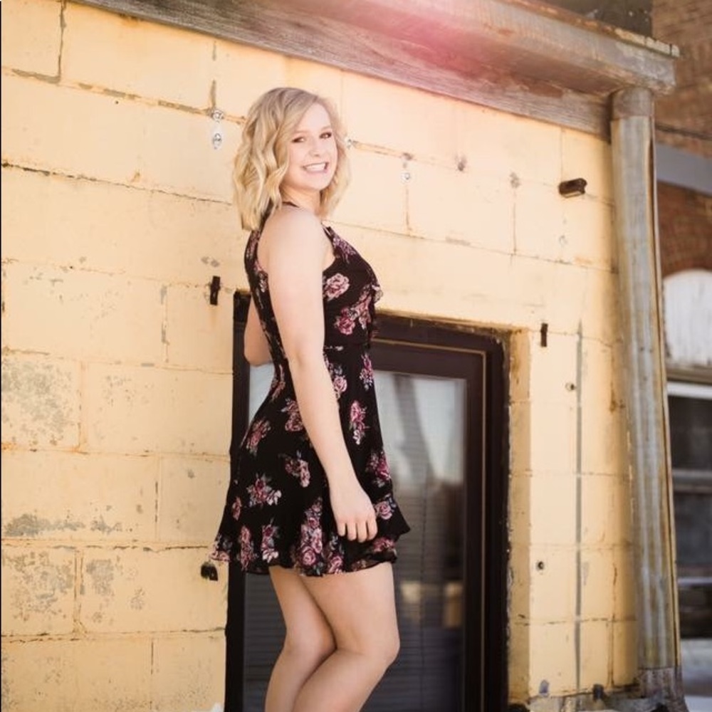 Black Floral Tank Dress